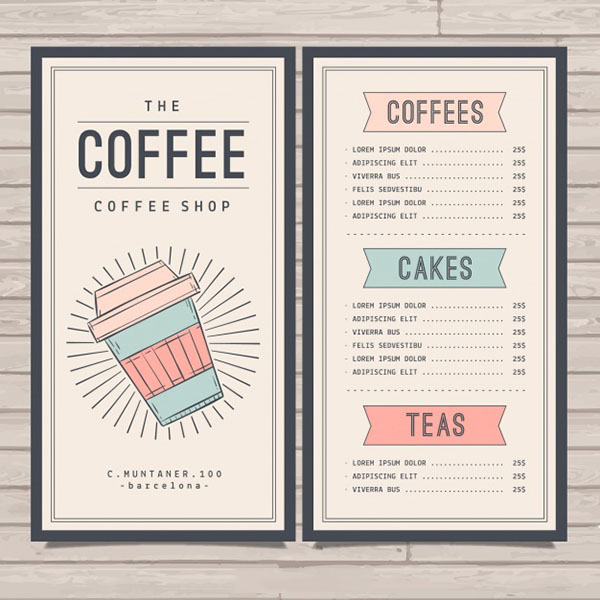 Tổng hợp mẫu menu cafe đẹp, ấn tượng nhất 2019 - PurioCafe